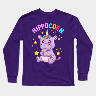 Hippocorn Hippo Unicorn Long Sleeve T-Shirt